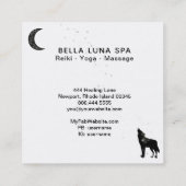 *~*の宇宙月の遠ぼえのオオカミの虹の松の木 スクエア名刺 (裏面)