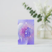 *~*の宇宙月の青のバラの神聖な幾何学 名刺 (スタンド正面)