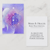*~*の宇宙月の青のバラの神聖な幾何学 名刺 (正面/裏面)