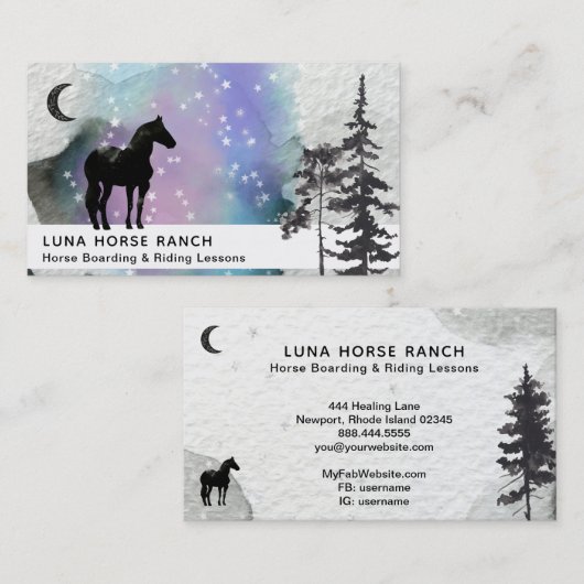 *~*の宇宙月の馬牧場は虹のシャーマンを主演します 名刺 (正面/裏面)