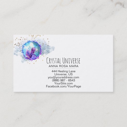 *~*の宇宙水晶金ゴールドの星の宝石用原石の宇宙 名刺 (裏面)