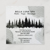 *~*の宇宙遠ぼえのオオカミのマツ山のシャーマン スクエア名刺 (裏面)