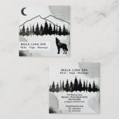 *~*の宇宙遠ぼえのオオカミのマツ山のシャーマン スクエア名刺 (正面/裏面)