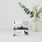 *~*の宇宙遠ぼえのオオカミのマツ山のシャーマン スクエア名刺 (スタンド正面)