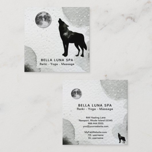 *~*の宇宙遠ぼえのオオカミはシャーマンの月を主演します スクエア名刺 (正面/裏面)