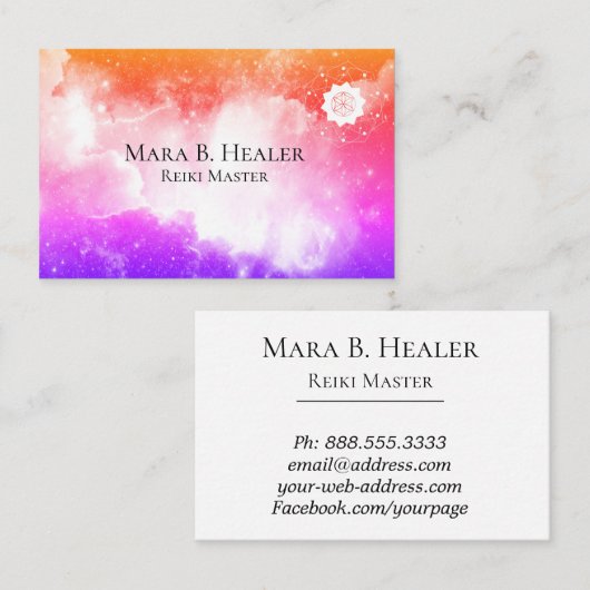 *~*の宇宙銀河系のラベンダーのピンクのモモの星雲 名刺 (正面/裏面)