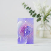 *~*の宇宙青のバラの神聖な幾何学のヨガの霊気 名刺 (スタンド正面)