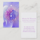 *~*の宇宙青のバラの神聖な幾何学のヨガの霊気 名刺 (正面/裏面)