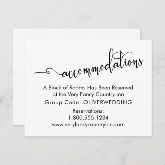 の宿泊結婚タイポグラフィエンクロージャカード ポストカード (正面/裏面)