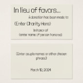 の寄付金の代わりに結婚は (正面&裏面)