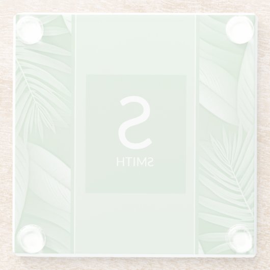 の対結婚対モノグラムのガラスコースター ガラスコースター (裏面)