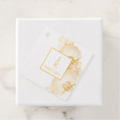の対結婚対モノグラム箔メッセージカード フェイバータグ (箱)