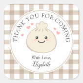 の小さな餃子の赤ちゃんシャワーありがとうござ来う スクエアシール (正面)