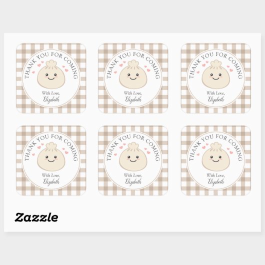 の小さな餃子の赤ちゃんシャワーありがとうござ来う スクエアシール (シート)