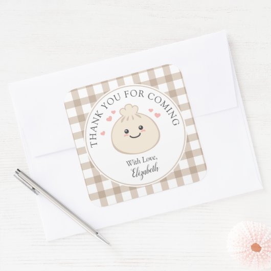 の小さな餃子の赤ちゃんシャワーありがとうござ来う スクエアシール (封筒)