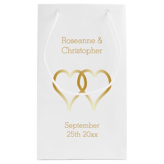 の小結婚抱き枕金ゴールドハート スモールペーパーバッグ (裏面)