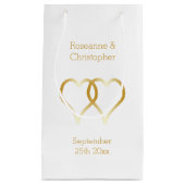 の小結婚抱き枕金ゴールドハート スモールペーパーバッグ (正面)