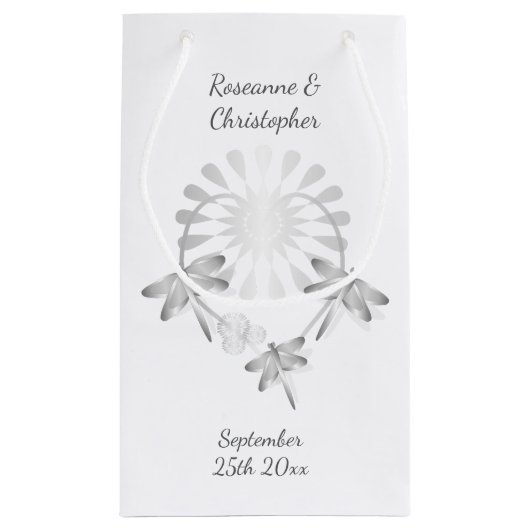 の小結婚抱き枕銀トンボハート スモールペーパーバッグ (裏面)