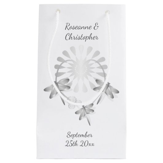 の小結婚抱き枕銀トンボハート スモールペーパーバッグ (正面)