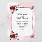 の山結婚の編集可能カードデザインテンプレート 招待状 (正面/裏面)