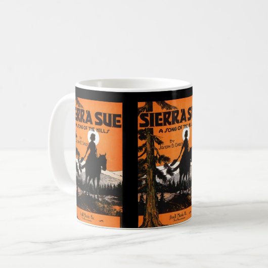~の山脈丘の~の女性のカーボーイのスーの~の歌を襲って下さい コーヒーマグカップ (正面左)