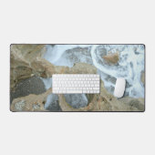 の岩吹木星FL渦巻く波と岩 デスクマット (キーボード&マウス)