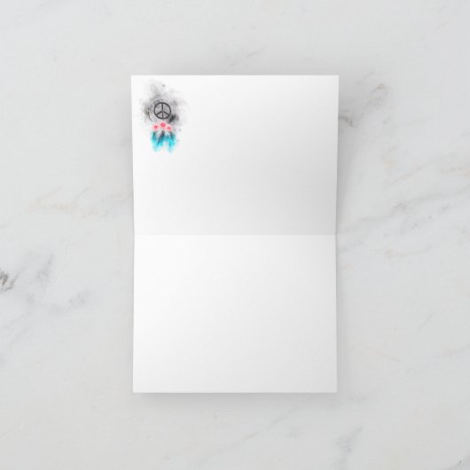 *~*の平和愛Bohoのベビーシャワーは感謝していしています サンキューカード (内部)