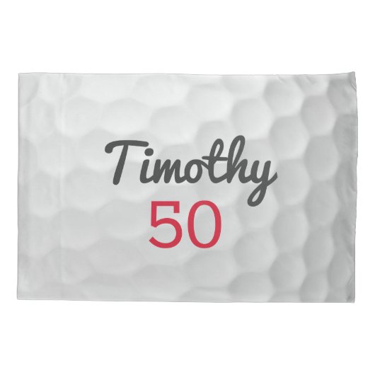 の年齢カスタムまたはその他の番号を持つゴルフボール – 名前 枕カバー (裏面)