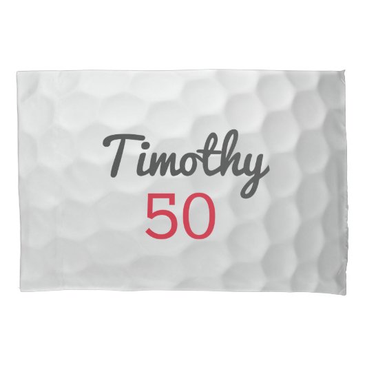 の年齢カスタムまたはその他の番号を持つゴルフボール – 名前 枕カバー (正面)