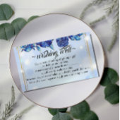 の幸福を祈る青い花の金ゴールド結婚さん エンクロージャーカード