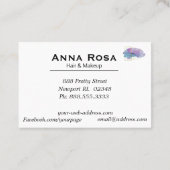 *~*の幾何学的でガーリーな金ゴールドの紫色のマゼンタの水彩画 名刺 (裏面)