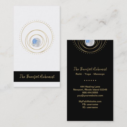 *~*の幾何学的な宇宙神聖な幾何学のBohoの金ゴールド 名刺 (正面/裏面)