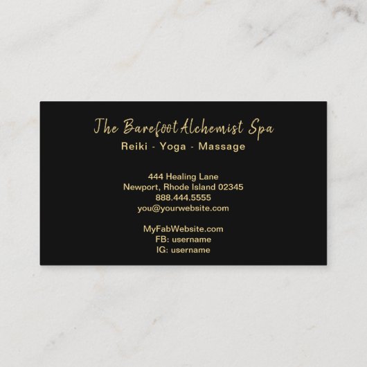 *~*の幾何学的な宇宙金ゴールドの神聖な幾何学Boho 名刺 (裏面)