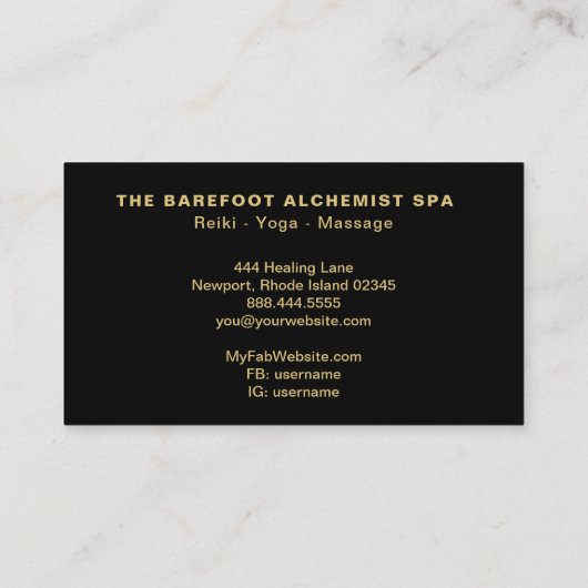 *~*の幾何学的な宇宙Bohoの金ゴールドの神聖な幾何学 名刺 (裏面)