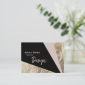 *~*の幾何学的な抽象的なピンクの赤面の金ゴールドホイル 名刺 (スタンド正面)