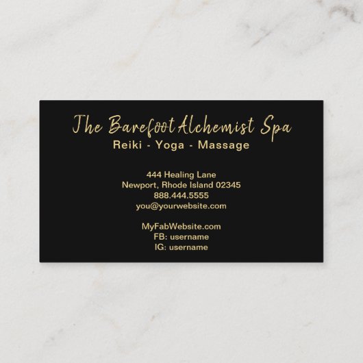 *~*の幾何学的な曼荼羅の金ゴールドの神聖な幾何学Boho 名刺 (裏面)