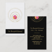 *~*の幾何学的な月の神聖な幾何学のBohoの金ゴールド 名刺 (正面/裏面)