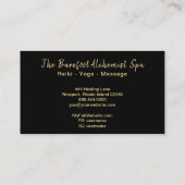 *~*の幾何学的な月の金ゴールドの神聖な幾何学Boho 名刺 (裏面)