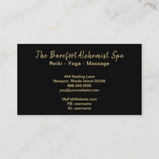 *~*の幾何学的な月の金ゴールドの神聖な幾何学Boho 名刺 (裏面)