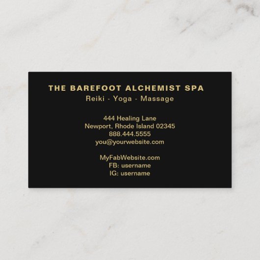 *~*の幾何学的な月のBohoの金ゴールドの神聖な幾何学 名刺 (裏面)