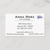 *~*の幾何学的な金ゴールドの紫色のマゼンタの水彩画 名刺 (裏面)