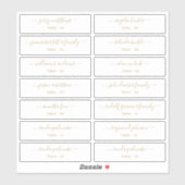 の座席表結婚ゲスト名テーブル番号金ゴールド シール (シート)