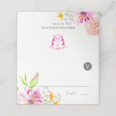の座席表結婚モノグラムピンク色の花 プレイスカード (外部開封)