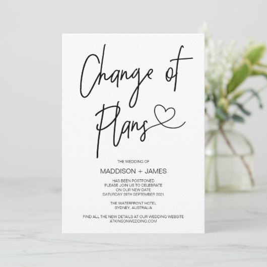 の延期結婚された計画変更婚約 招待状 (スタンド正面)