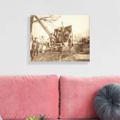 ~の建物中に蒸気クレーンが運転される キャンバスプリント (インサイチュ (リビング))