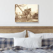 ~の建物中に蒸気クレーンが運転される キャンバスプリント (インサイチュ (寝室))