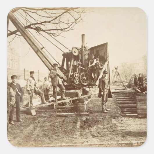 ～の建物中に蒸気クレーンが運転される スクエアシール (正面)