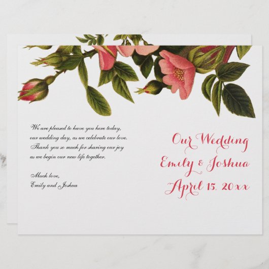 の式テンプレート結婚フローラ計画フライヤー (正面/裏面)