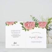 の式結婚プログラムピンクフローラ牡丹フラワー (スタンド正面)