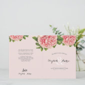 の式結婚プログラムピンクフローラ牡丹フラワー (スタンド正面)